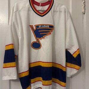 Vintage CCM St. Louis White and Blue Hockey Jersey